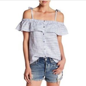 NWT Lucky cold shoulder linen blouse. Medium